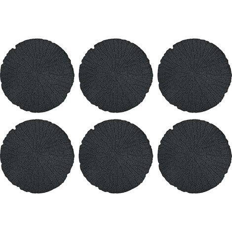 Stepping Stone 6 pcs Black Ø 45 x 1.8 cm Rubber vidaXL