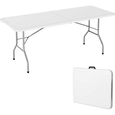 5ft (152cm) Folding Table Heavy Duty Indoor & Outdoor Plastic Table for Garden, Picnic, BBQ, Camping, Party & Catering (White)