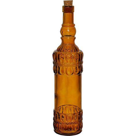 Bouteille carafe verre recyclé Ourea ambré 34x8x8cm