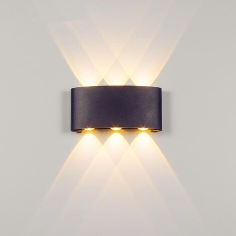 royaluxe- Applique murale LED 6W en aluminium noir – Lumière blanche chaude – Design moderne pour salon, chambre, salle de bain, couloir – Norcks (1/5)