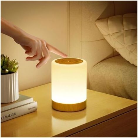 Berührungsempfindliche Nachttischlampe mit einstellbarer Helligkeit, 4 Modi und 256 RGB-Farben, LED-Nachtlicht für Kinder, USB-aufladbare Stilllampe, kabellose Tischlampe fürs Schlafzimmer (1/5)