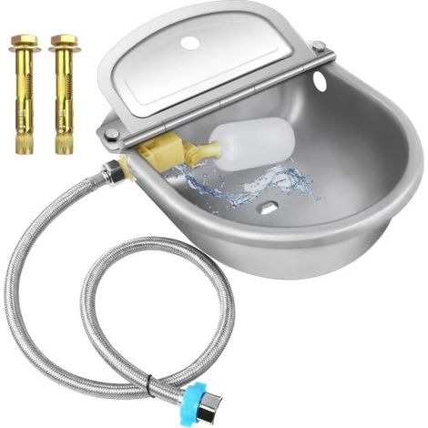 Abreuvoir à BéTail Automatique 5 en 1 Inoxydable Abreuvoir à Bovins avec 1 Vanne à Flotteur 1 Tuyau Rraided (1/4)