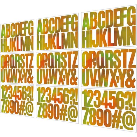9 Feuilles Autocollants de Lettres Anglaises Paillettes, 3 (1/5)