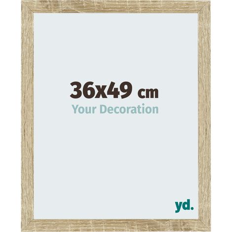 Your Decoration - 36x49 cm - Cadres Photo en MDF Avec Verre acrylique - Anti-Reflet - Excellente Qualité - Chêne Sonoma - Cadre Decoration Murale - Mura.