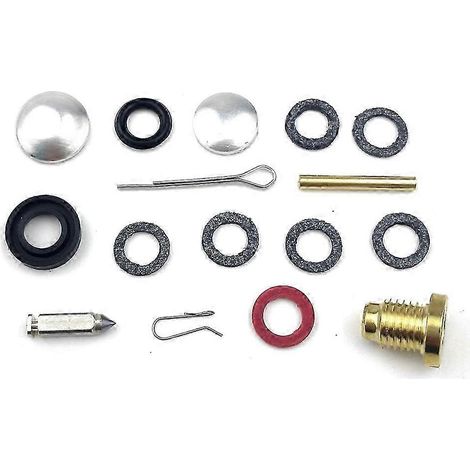 Vergaser-Reparatursatz 439071 mit Schwimmer, passend für Johnson Evinrude OMC/BRP Außenbordmotoren 3, 4, 5, 5,5, 6, 7,5, 10 und 15 PS, silber-schwarz, SZRH AV