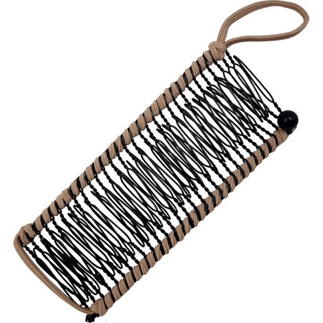 Pinza para el cabello tipo banana extensible, peine doble, accesorio para cabello grueso y elástico, 40 dientes, color marrón.