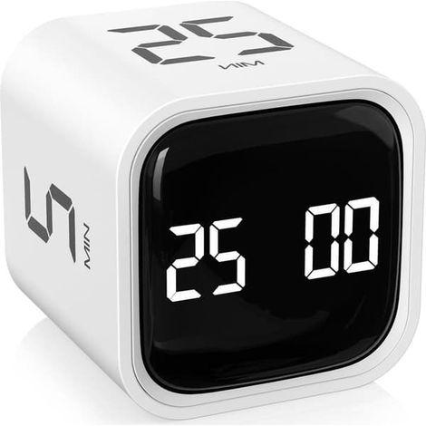 Timer Pomodoro 25/5/10 minuti, timer da scrivania con vibrazione e volume regolabile, orologio per la produttività.