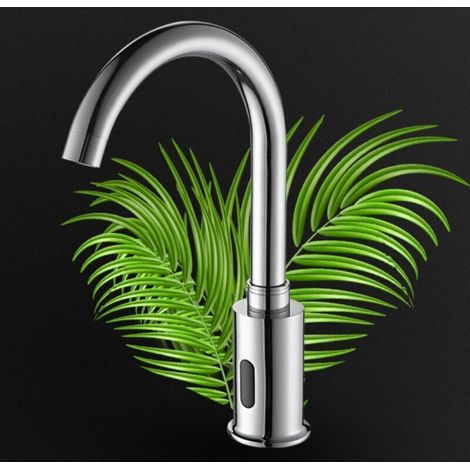 Basetbl – Rubinetto automatico a induzione per lavabo – Acqua calda e fredda – Tecnologia a infrarossi – Risparmio idrico – Finitura metallica (1/3)