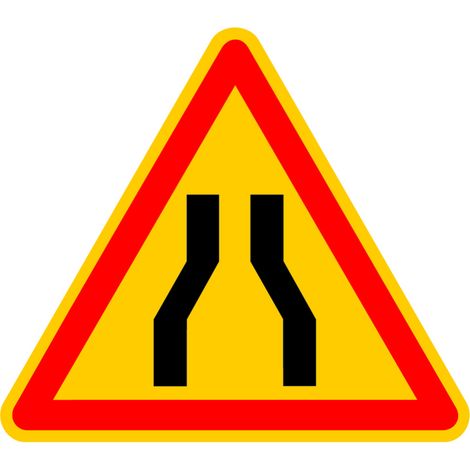 Signalisation de Travaux Temporaires Panneaux de Travaux Temporaires. Danger Chantier Temporaire - Danger chaussée rétrécie - Panneau classique