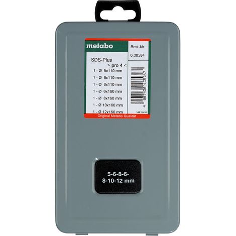 Surtido de brocas SDS (7 brocas) estuche metálico para martillo METABO