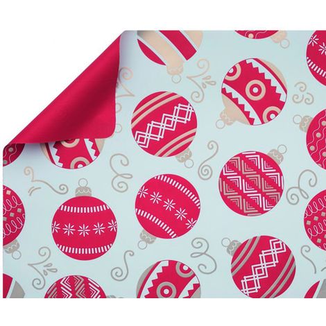 Papel regalo de doble cara, motivos navideños, blanco y rojo, 70 cm x 40 m