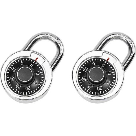 Cadenas à code pour coffre-fort, armoire de salle de sport, casier à bagages, porte, petit cadenas (lot de 2) (1/5)