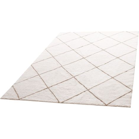 Tapis en peluche beige luxueux 244x305 cm, épais et antidérapant, chambre et zones à fort passage, design durable (1/5)