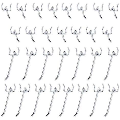 Metall-Lochwandhaken, Lochwandhaken, Wandmontage, Lochwand-Türhaken für Supermärkte, Einzelhandelsgeschäfte, 10 cm und 5 cm, Einzelhaken-Set, 30 Stück