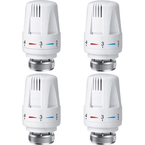4 pieces radiator thermostat head, radiator thermostat head TRV M30 x 1.5, radiator thermostat valve, radiator valves for heating systems for home and office