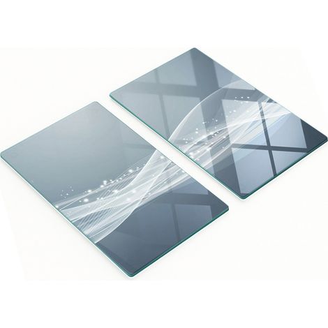 Tableros de vidrio duraderos y elegantes con un patr贸n abstracto de ondas 2x30x52 cm