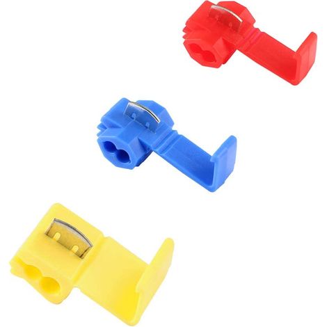 50Pcs Rapide Épissure Fils Connecteurs Set, Connecteur Dérivation Rapide, Raccords Auto-Dénudants, Cosse Electrique Connecteur Rapide (20Pcs Rouge, 20Pcs Bleu, 10Pcs Jaune) (1/4)