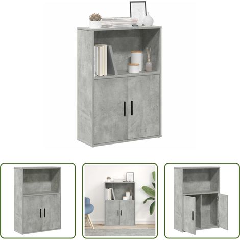 Bücherregal Beton - Bücherregal Betongrau 60x24x85 cm Holzwerkstoff (1/5)