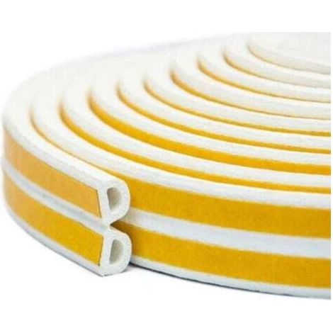 Pair 6 m Joint d'étanchéité autocollant en caoutchouc pour portes et fenêtres, Anti-collision,Bande d'isolation acoustique,Blanc (1/5)