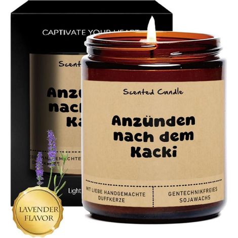 Duftkerze Lavendel im Glas - Sojawachs, rauchfrei, Geschenk für Frauen & Männer
