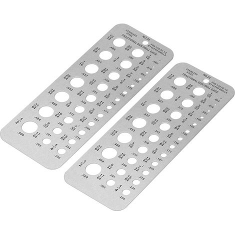 Outil de mesure de jauge de foret, 2 pièces, 29 trous, métrique impérial en acier inoxydable, métal, Index 1/16-1/2 pouces pour la mécanique (1/5)