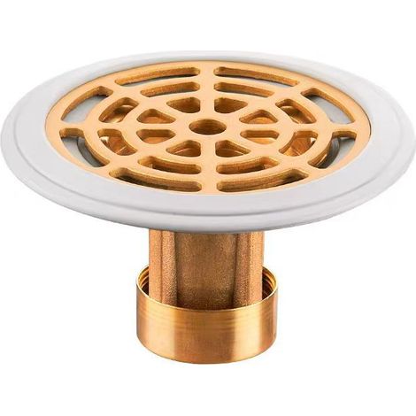 Siphon de Sol avec Bouchon Anti-odeurs - Bondes de Douche en Cuivre à Joint Caoutchouc - pour Éviers, Baignoires et Salles de Bain - Raccord Universel (1/5)