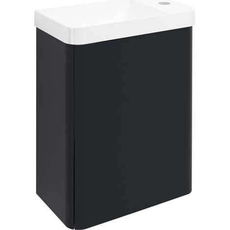 Sapho Zorba - Lavabo, 39x22x50 cm, 1 porte L/P, anthracite mat LT113-3434 (1/5)