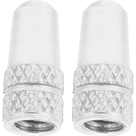 2 pièces Bouchons de Valve Presta Vélo, Capuchons Antidérapants en Alliage d'Aluminium, Protection Valve Argentée (1/5)