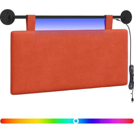 Maison Exclusive - Tête de lit suspendue Rouge orange Tissu en velours côtelé (1/5)