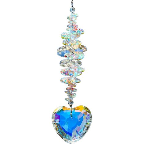 1 pendentif attrape-soleil en forme de cœur de cristal