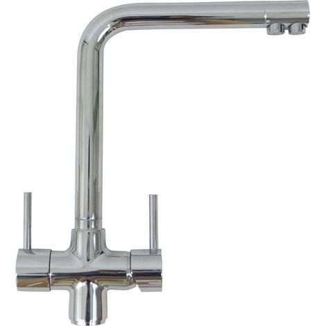 Robinet De Cuisine Mitigeur 3 Voies Chromé Modèle Coudé Pour Filtre Sous évier (1/3)