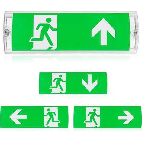 1 Éclairage de secours LED, étanche IP65, batterie 3h, 4 pictogrammes, sortie de sécurité (1/5)