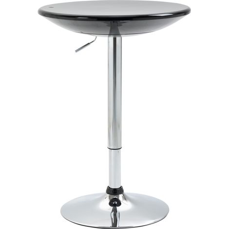 Table bar rotant réglable hauteur levier gaz base acier Φ61x76-97cm Noir
