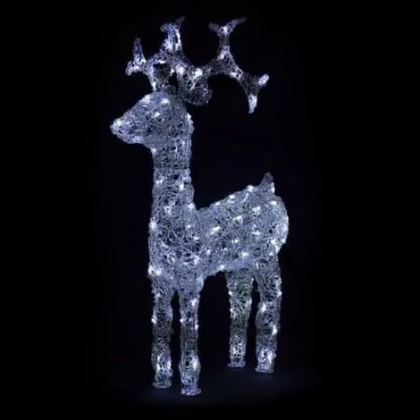 Renna Luminosa Natalizia Esterno 100 cm Decorazione Addobbo Natale Bianco Freddo (1/5)
