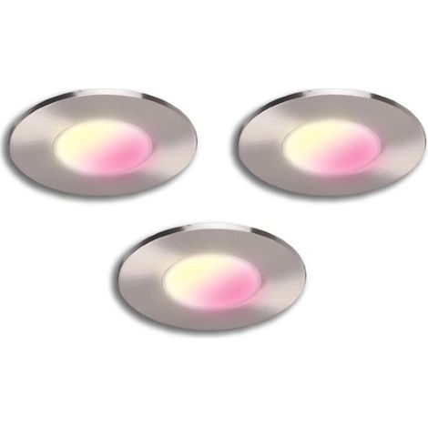 SET 3 iDual Performa faretto da incasso 3x7W dimmerabile nickel + telecomando