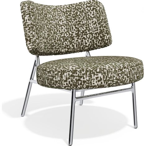 Fauteuil de salon en tissu texturé à motif kaki IGGY (1/4)