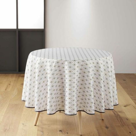 Nappe ronde (0) 180 cm polyester imprime Oricia (1/3)