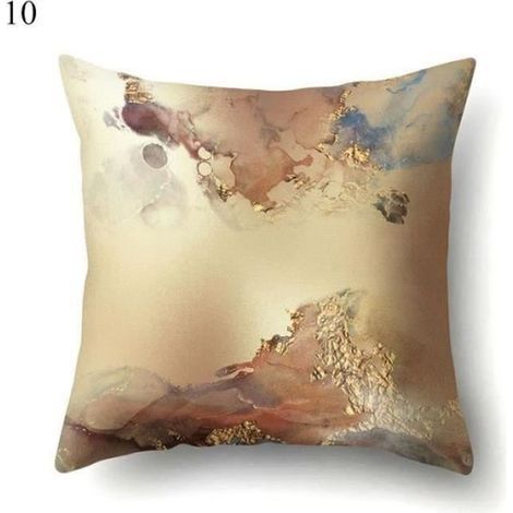 TAIE OREILLER Taie d\'oreiller imprimée à Texture de marbretaie d\'oreiller décorative rétro marronmulticolore - Type 10 (1/4)