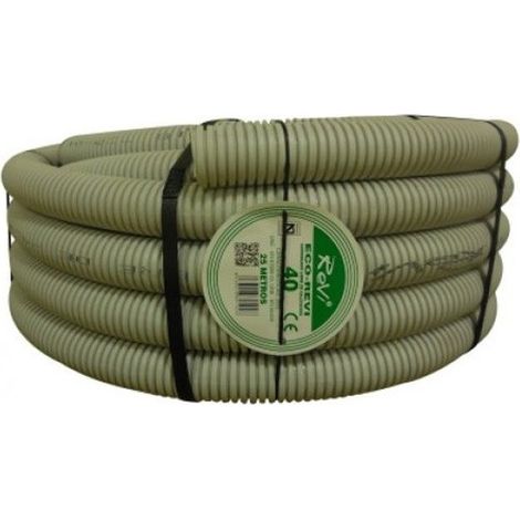 Tubo Corrugado libre de halogenos 40mm  Manguera Espiral flexible reforzado 25 metros  Aislamiento PVC para cables electricos