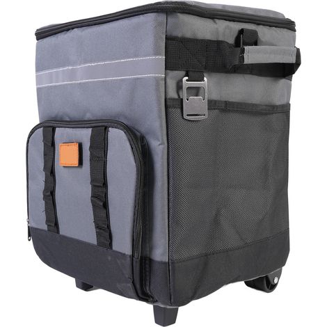 Glacière à roulettes 35 L avec poignée, grande capacité, sac souple isotherme pour le camping, les pique-niques et la plage, gris foncé (1/5)