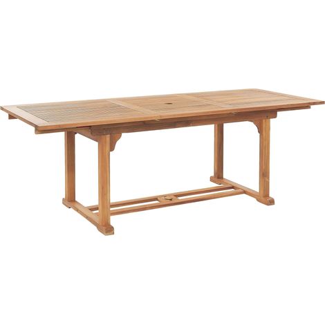 Extending Garden Dining Table JAVA 160/220 cm 90 cm Acacia Wood Light Brown