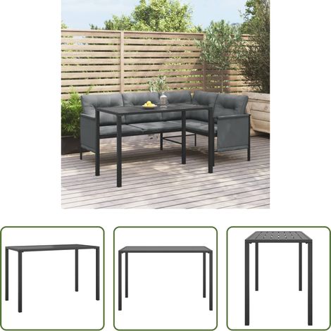 Terrassentisch - Garten-Esstisch Anthrazit 110x54x70 cm Stahl (1/5)