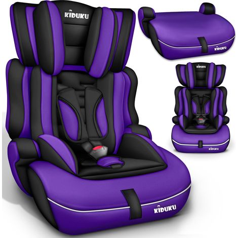 KIDUKU® Autokindersitz Kinderautositz Autositz Kindersitz 9-36kg Gruppe 1+2+3 Schwarz/Lila