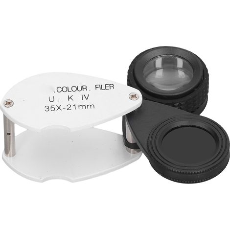 Loupe grossissante 35X avec verre filtrant pliable de poche pour laboratoire et expertise bijoux modèle 7810A (1/5)
