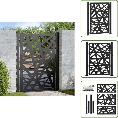 The Living Store Gartentor Schwarz 100x125 cm Stahl Leichtes Design - Metalltor (1/5)