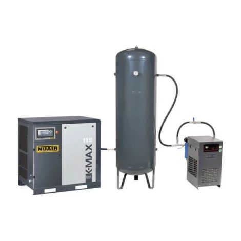 Compresseur d'air à vis silencieux sécheur 15 CV 500 L 08 bar NUAIR (1/2)