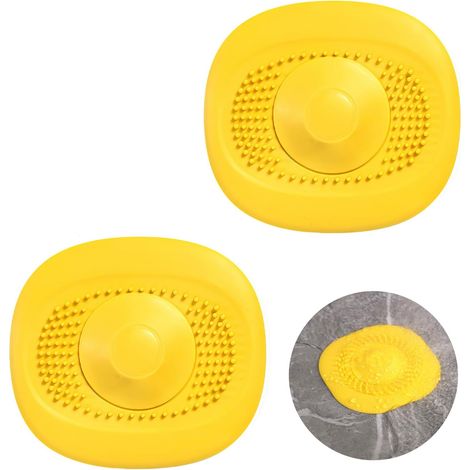 Lot de 2 bouchons d'évier de cuisine en Silicone, universel 2 en 1, Drain d'évier de douche, évier de cuisine