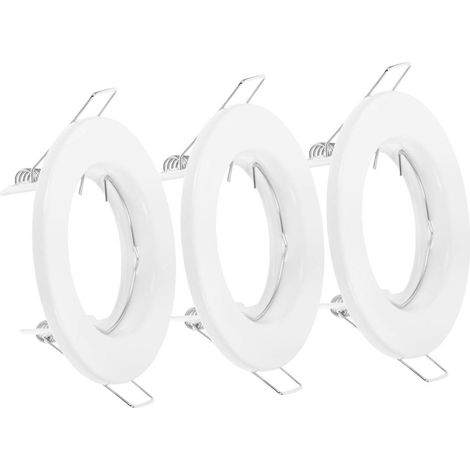 3 cadres spot encastrable métal pour ampoules, supports downlight fer robuste finition pour éclairage plafond