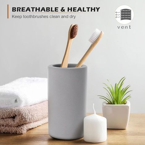 Zahnbürstenhalter aus Kieselgur, schnelltrocknender, wasserabsorbierender Organizer für die Badezimmerablage, Zahnpastabecher, Make-up-Pinselhalter, Rasiererhalter (1/4)