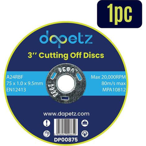 Dapetz ® Ultra-Thin Metal Cutting Discs 75mm Stainless Steel for Angle Grinder 75 x 1 x 9.5mm High Performance Grinder Discs with 9.5mm Bore for Precise Cutting & Smooth Grinding 1PC (1/5)